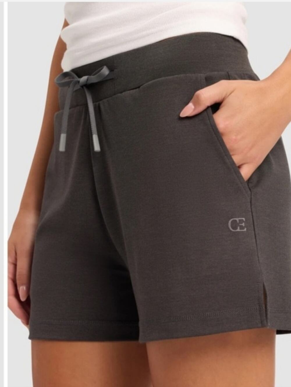 Cozy Earth Brushed Bamboo 3” Inseam Shorts Charcoal Size Small